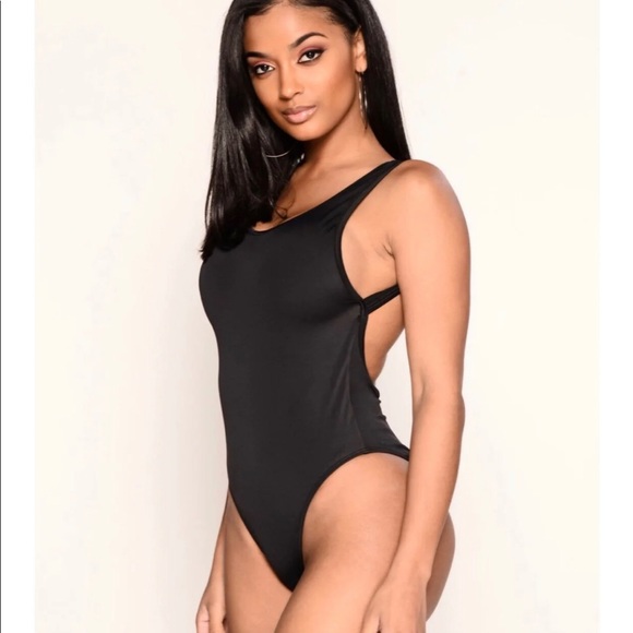 black backless swimsuit